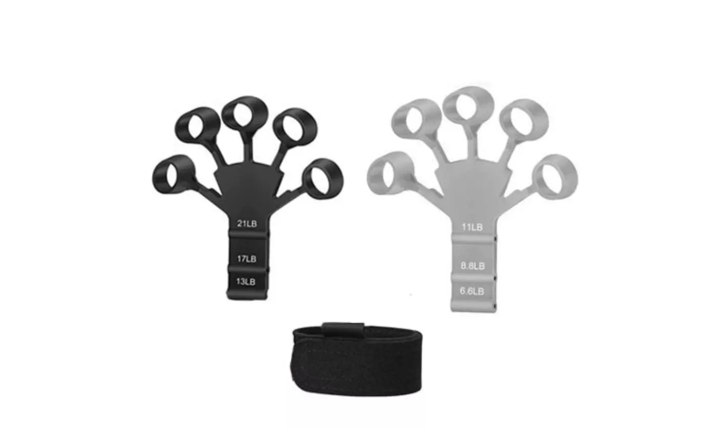 2 Pcs Finger Strengthener 6 Resistant Level Silicone Finger Flexion Exerciser - Second Medium