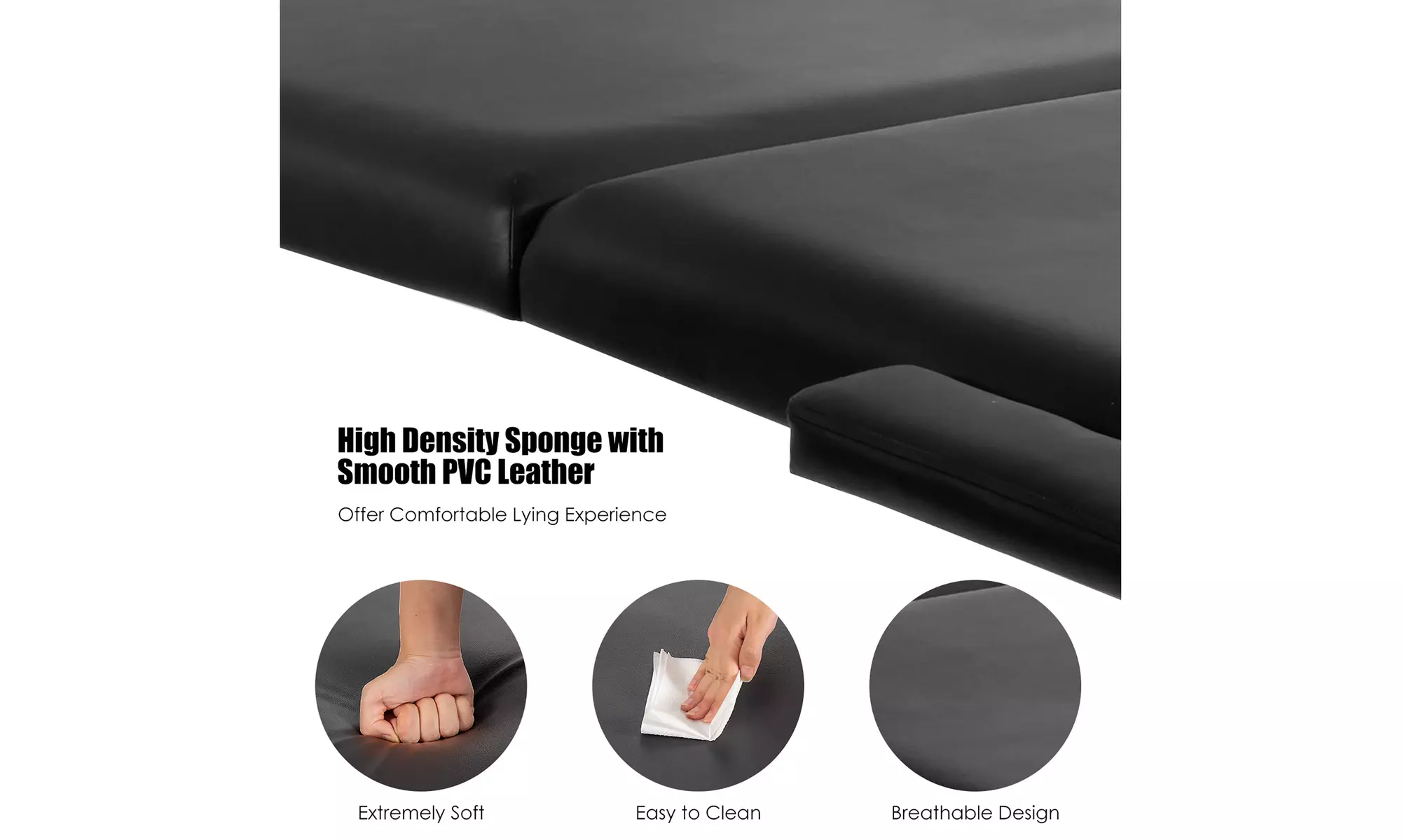 84" Portable Massage Table Adjustable Spa Bed with Carry Case
