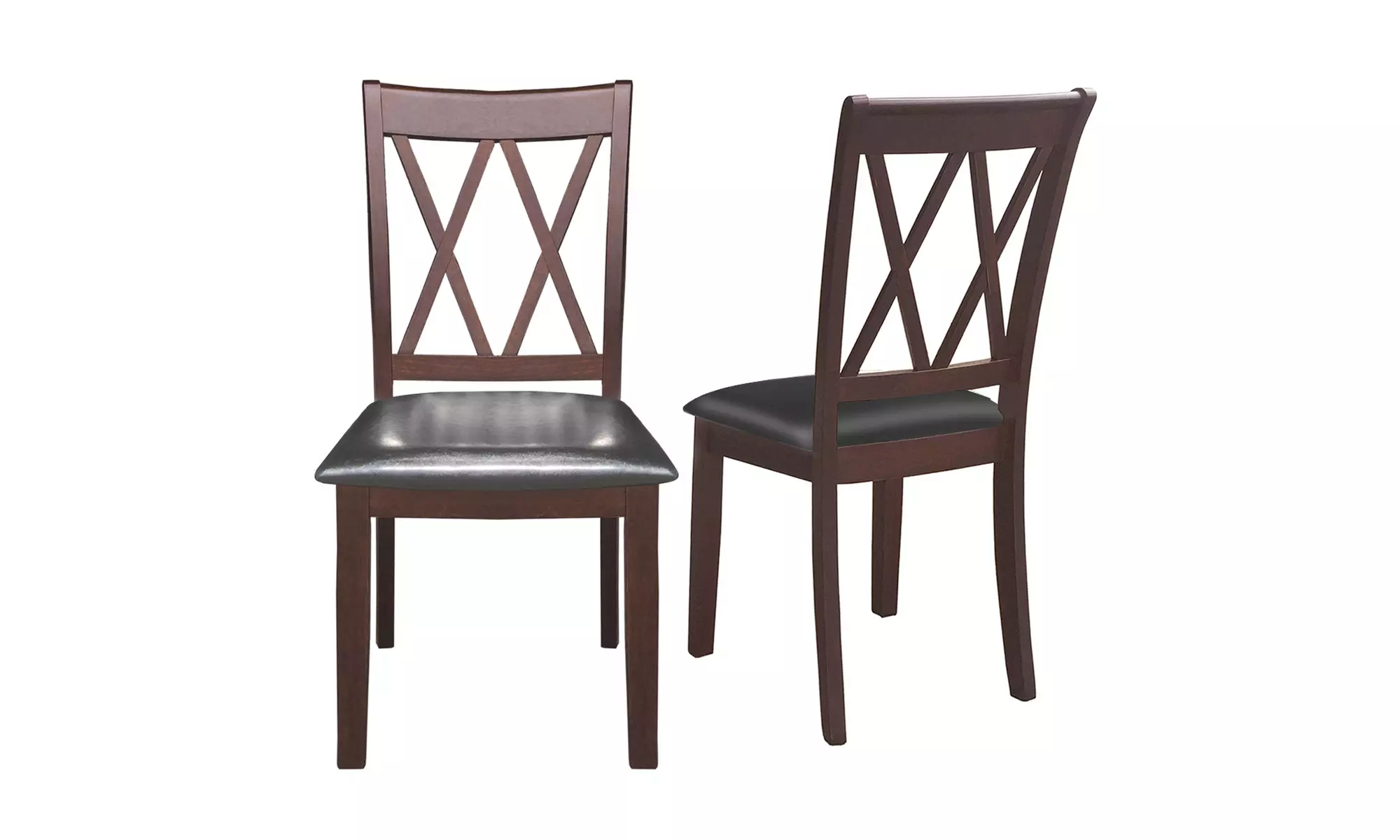 Set of 2 Dining Side Chairs Fabric Upholstered Seat Armless High Back Furniture