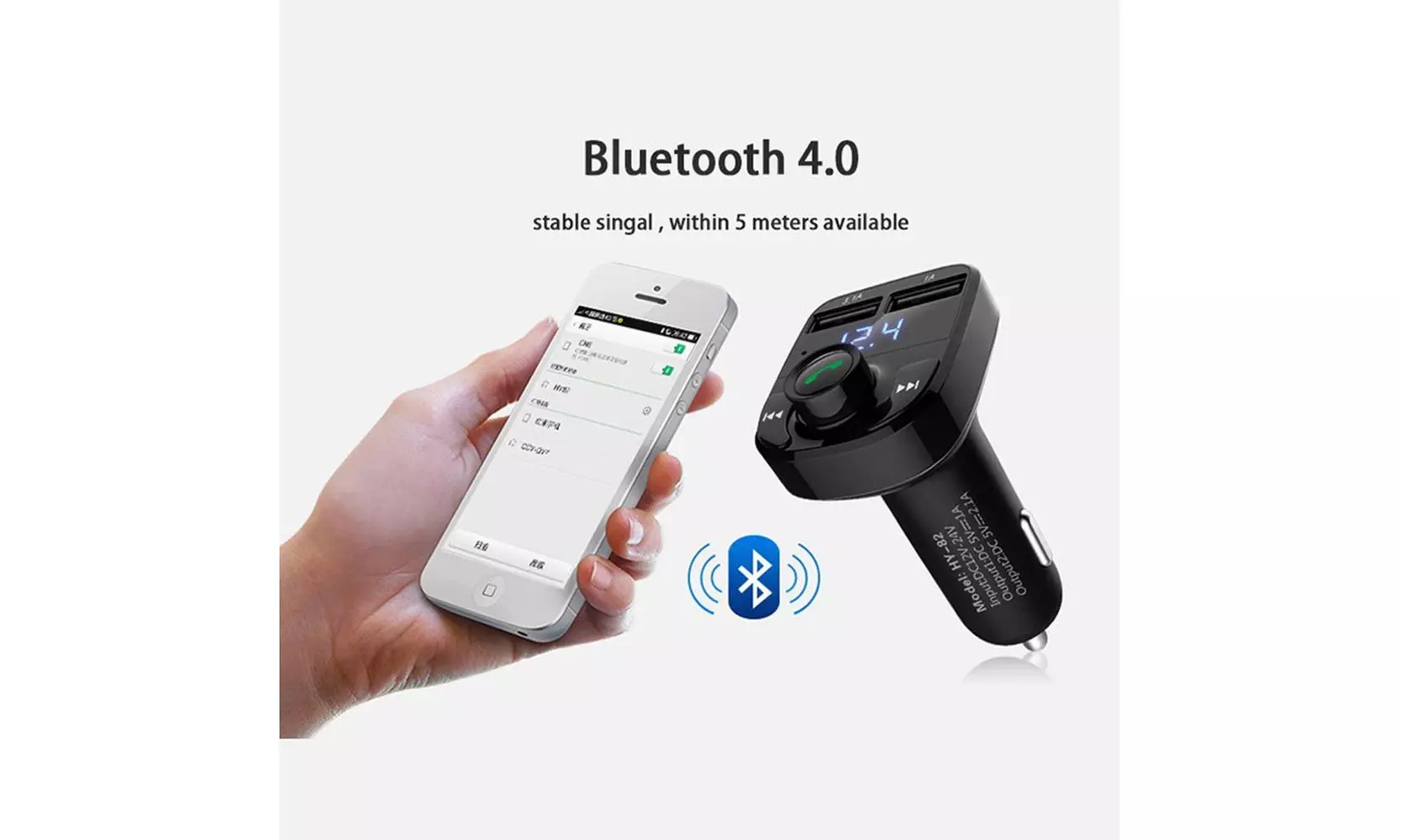 Bluetooth Car Kit FM Transmitter Wireless Radio Adapter USB Charger - Second Medium