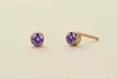 4mm Birthstone Stud Earrings in 14K Gold Plated Stainless Steel, 12 Colors - Second Medium