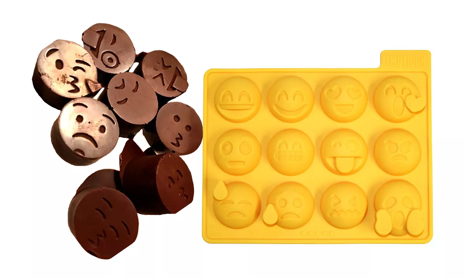 Emoji Ice Cube Tray Kitchen Utensil 12 Ice Cubes Reusable & Dishwasher Safe - Primary Image