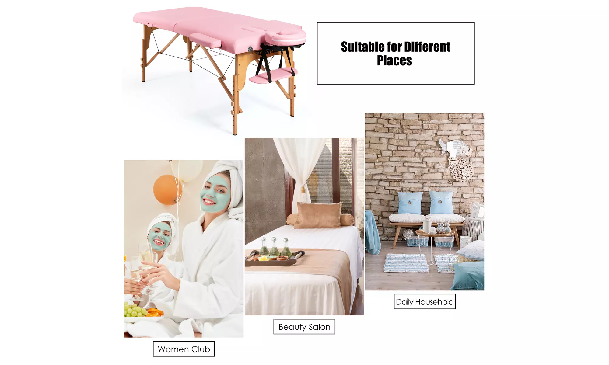 84" Portable Massage Table Adjustable Spa Bed with Carry Case