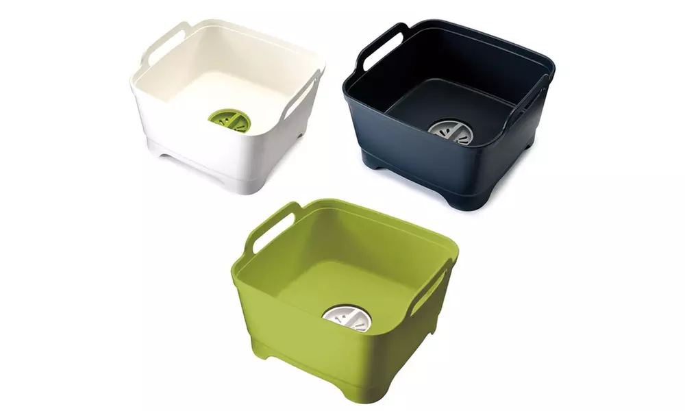 Joseph Joseph Wash & Drain Wash Basin Dishpan with Draining Plug Carry Handles - Primary Image