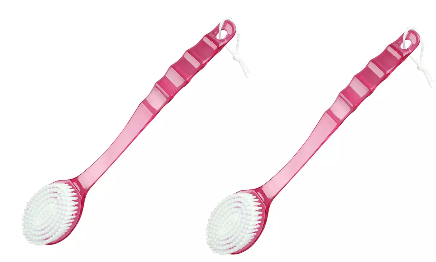 2-Pack Long Handle Medium Stiff Bristles Back Brush Scrubber for Bath 