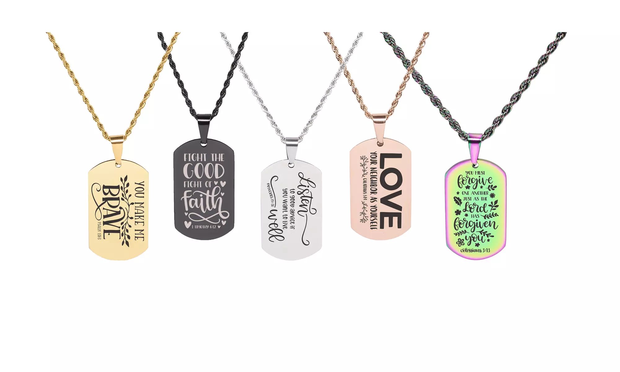 Scripture Necklace Collection by Pink Box - Multiple Options - Primary Image