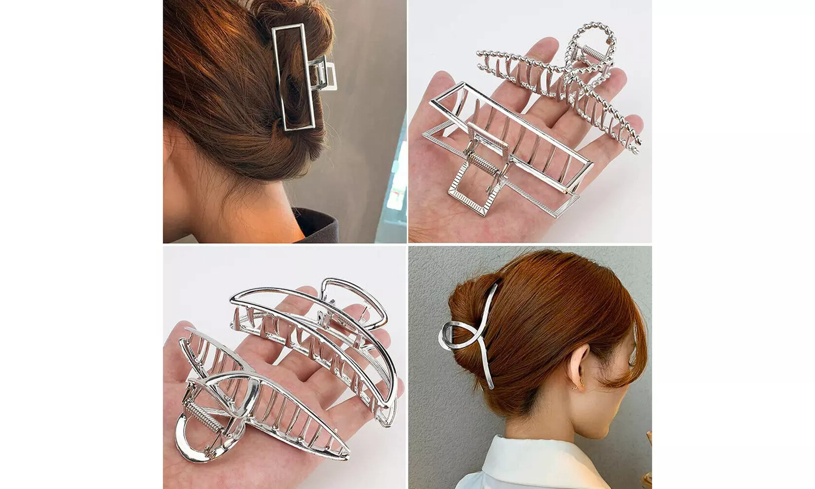 US 5-10 Pack Metal Jumbo Hair Claw Clip Large Strong Hold for Thick Hair Nonslip