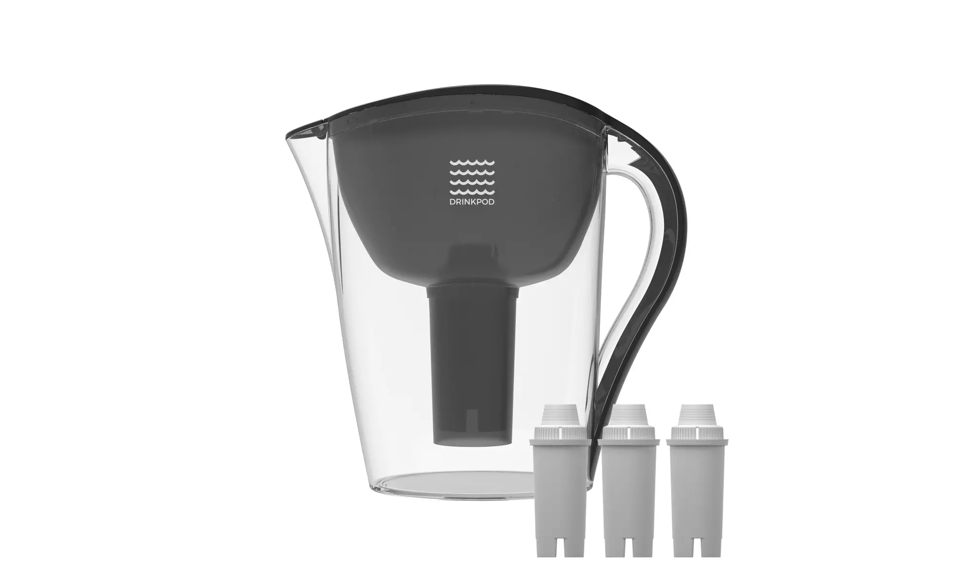 Drinkpod Water Pitcher Ultra Alkaline Water. 3.5L Includes 3 Water Filters - Primary Image