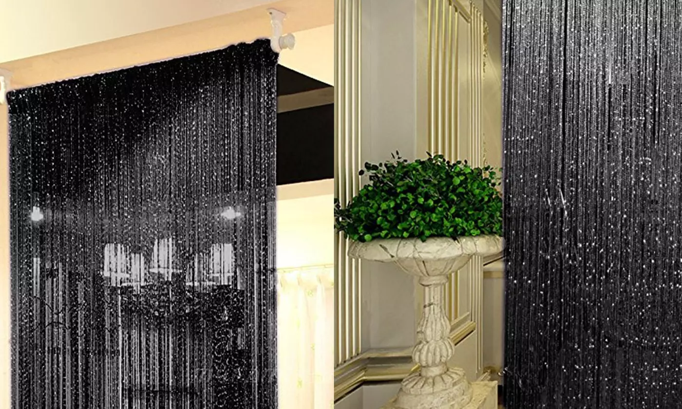Glitter String Curtains Room Door Divider Window Patio Fly Screen Fringe Panels