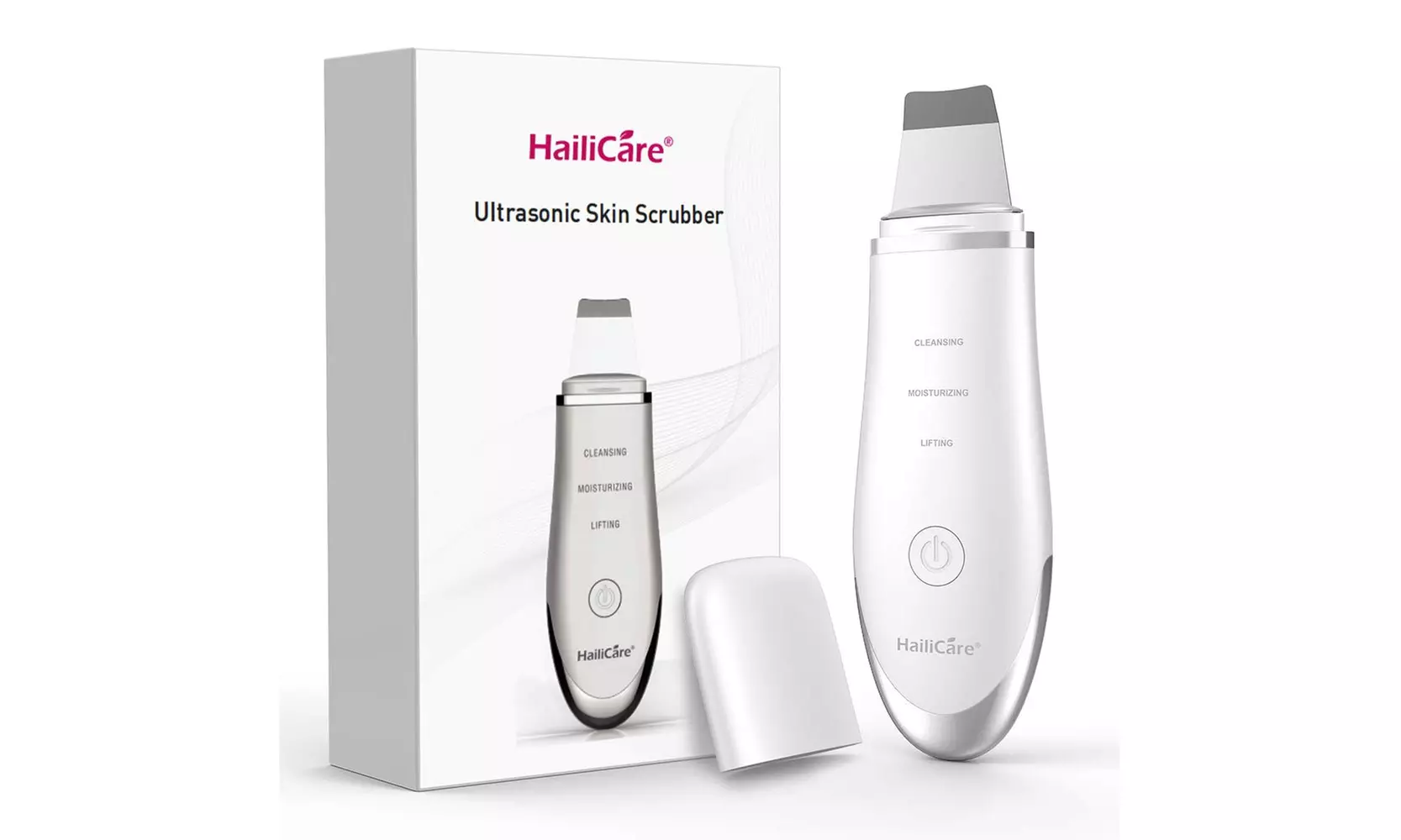 Facial Skin Scrubber Blackhead Remover, Hailicare Ultrasonic Pore Acne Spatula - Primary Image