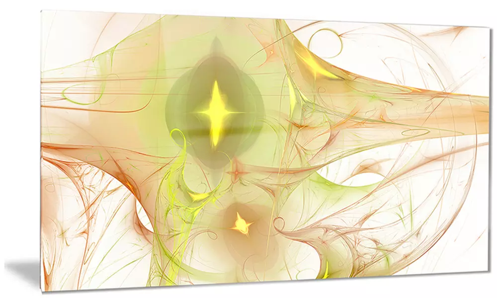 Yellow Bright Candle Abstract Metal Wall Art 28x12 - Primary Image