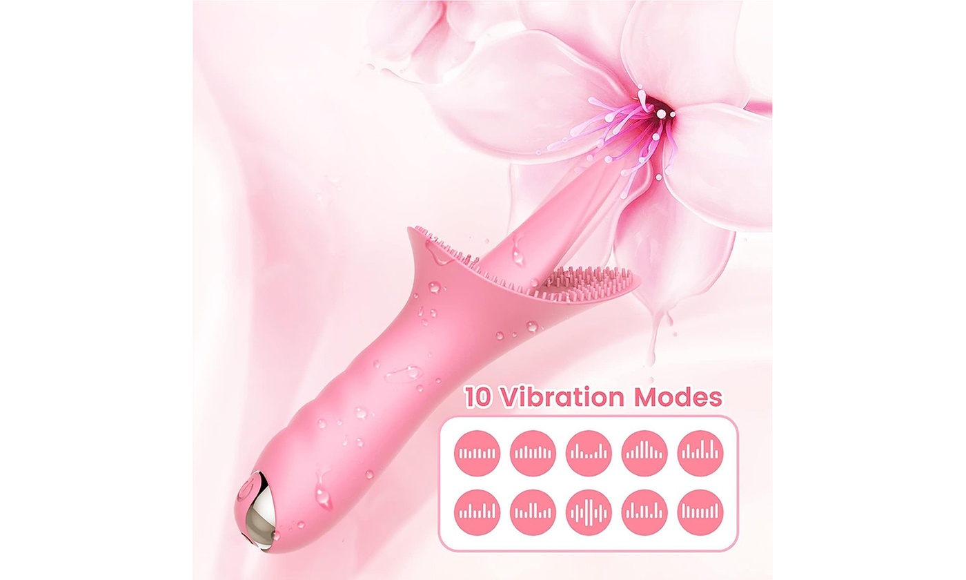 Licking Tongue Vibrator G-Spot Nipple Clitor Stimulator Sexy Toy