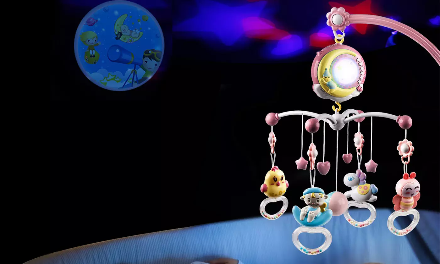  BabyLuv Rotating Musical Star Projector Rattle & Crib Mobile for Soothing Sleep