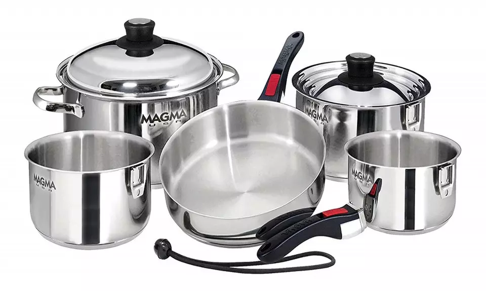 Magma Products,  10 Piece Gourmet Nesting Stainless Steel Cookware Set - Second Medium