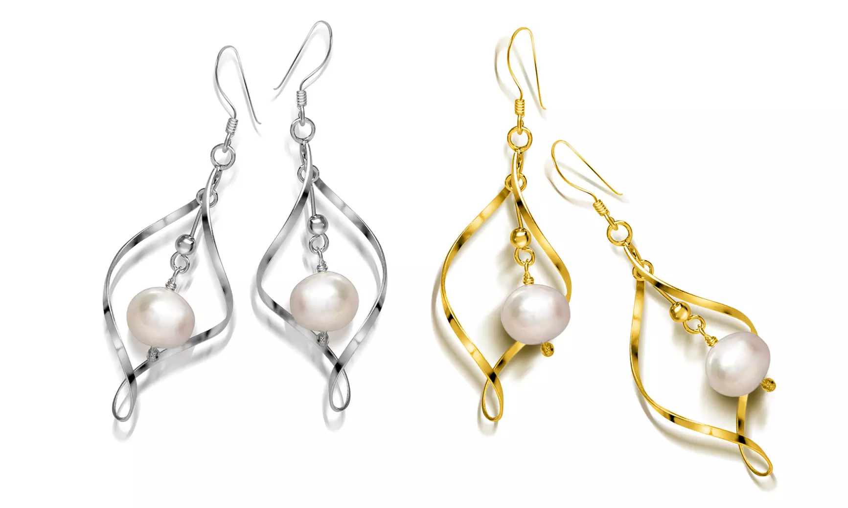 Freshwater Pearl Dangle Earrings in Sterling Silver