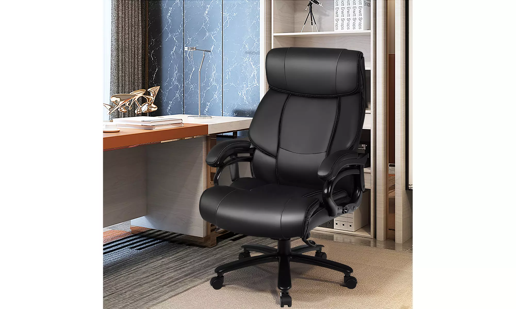 400lb Massage Office Chair Executive PU Leather Computer Desk Chair - Second Medium