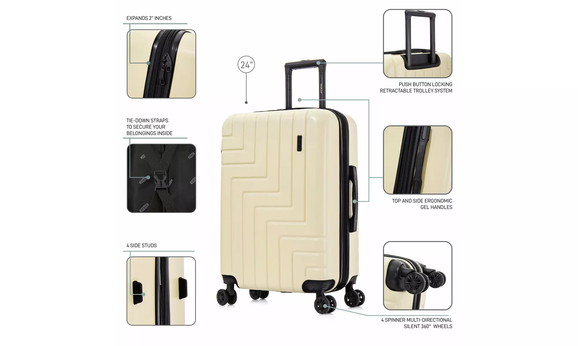 DUKAP Zahav Lightweight Hardside Spinner Luggage