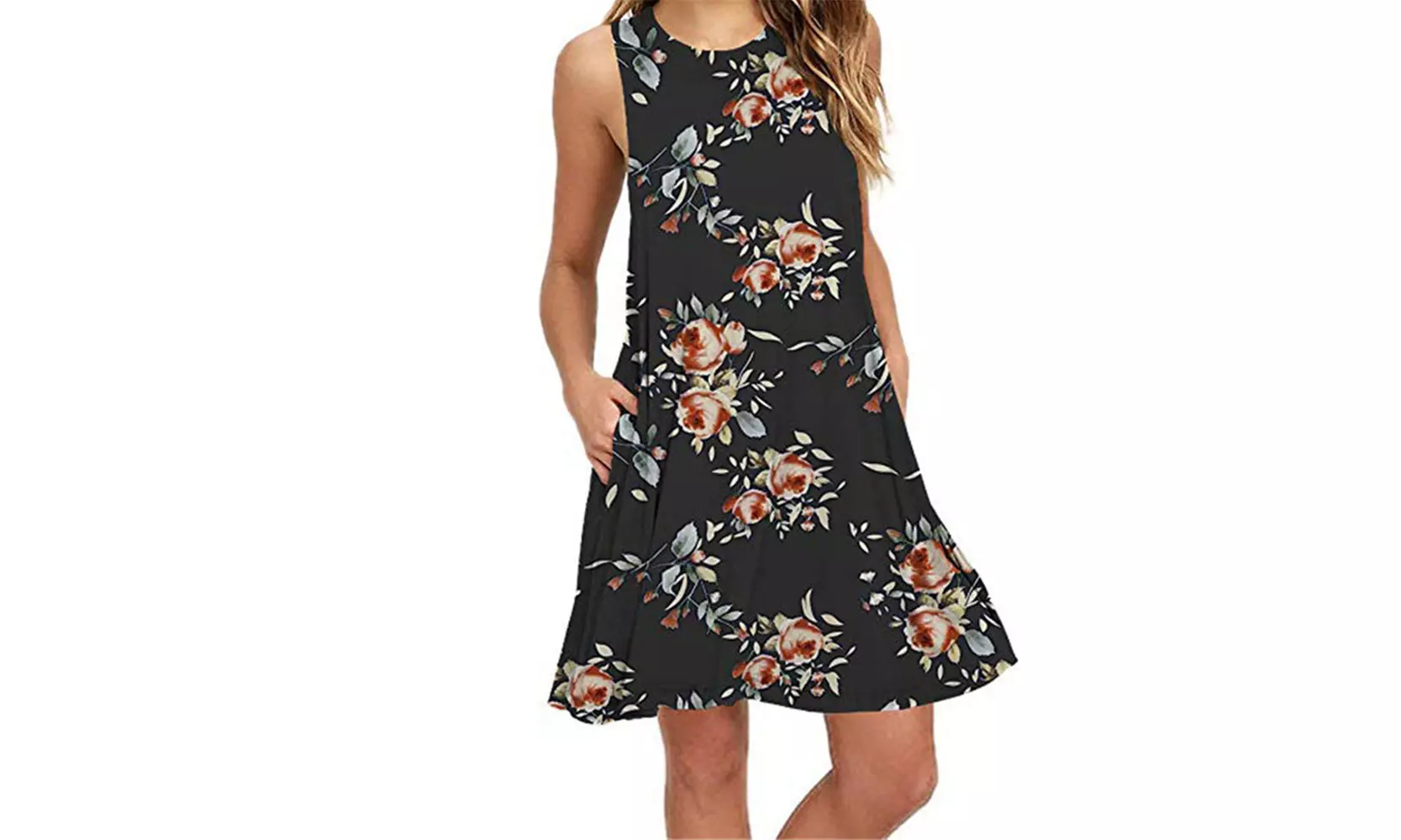Womens Sleeveless Sundress with Pockets S-2X