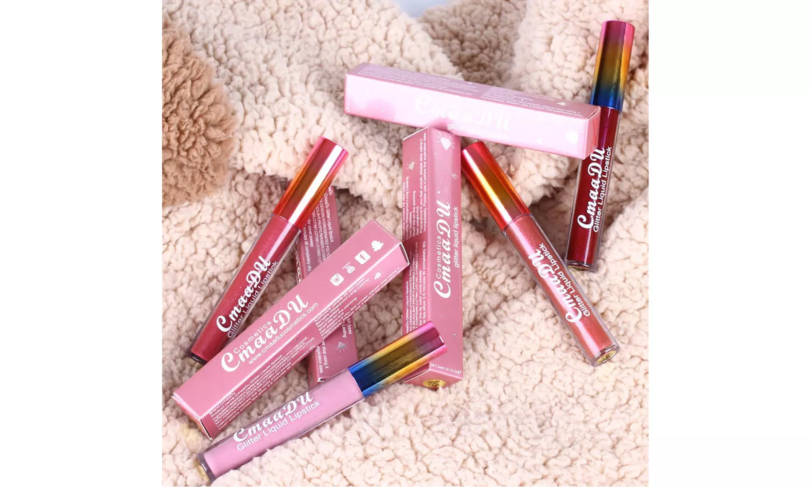 US 6-12 Pc Set 6 Color Glitter Liquid Lipstick Waterproof Long Lasting Lip Gloss