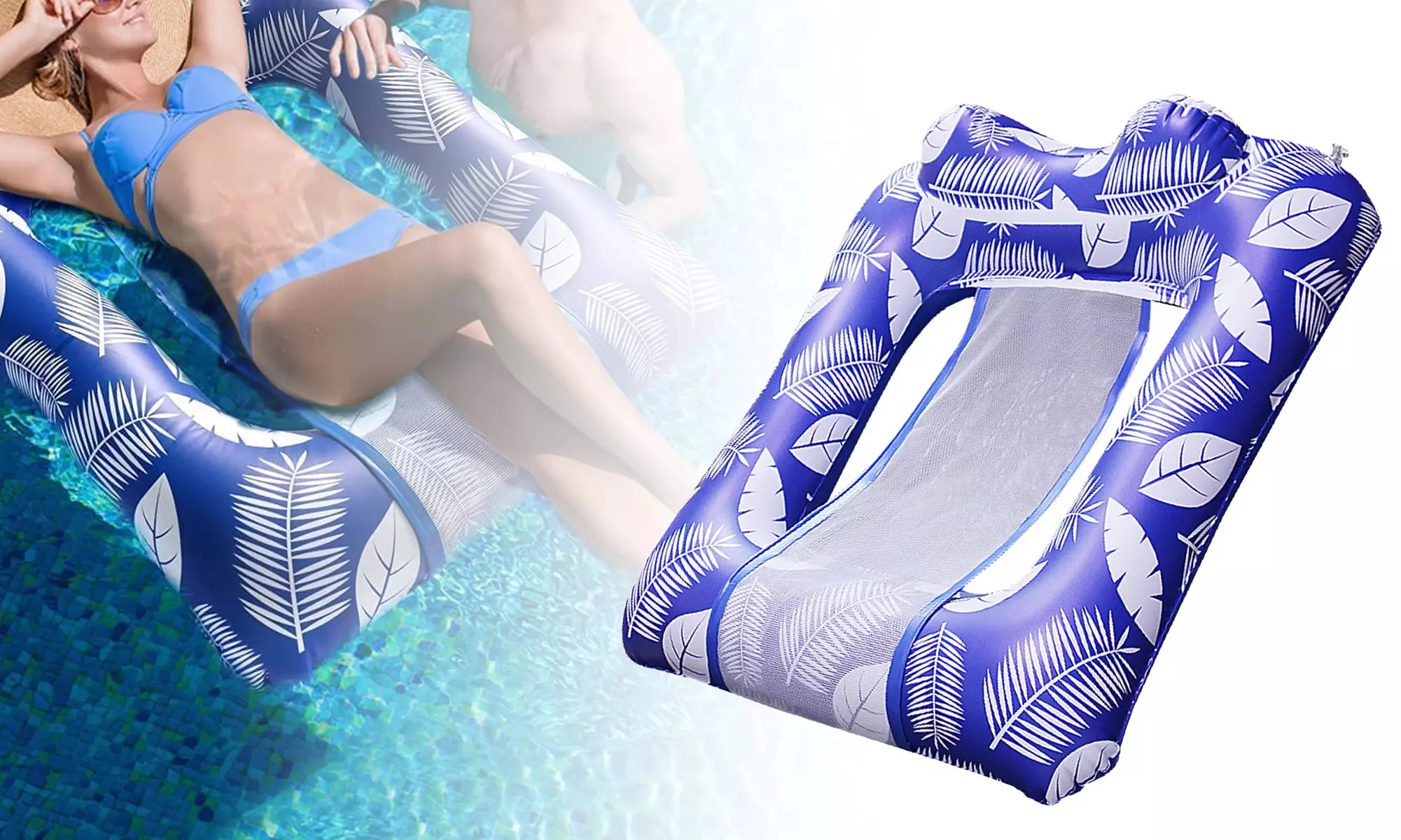 Swimming Hammock Inflatable Pool Float Multi-Purpose Water Hammock Pool Chair - Primary Image