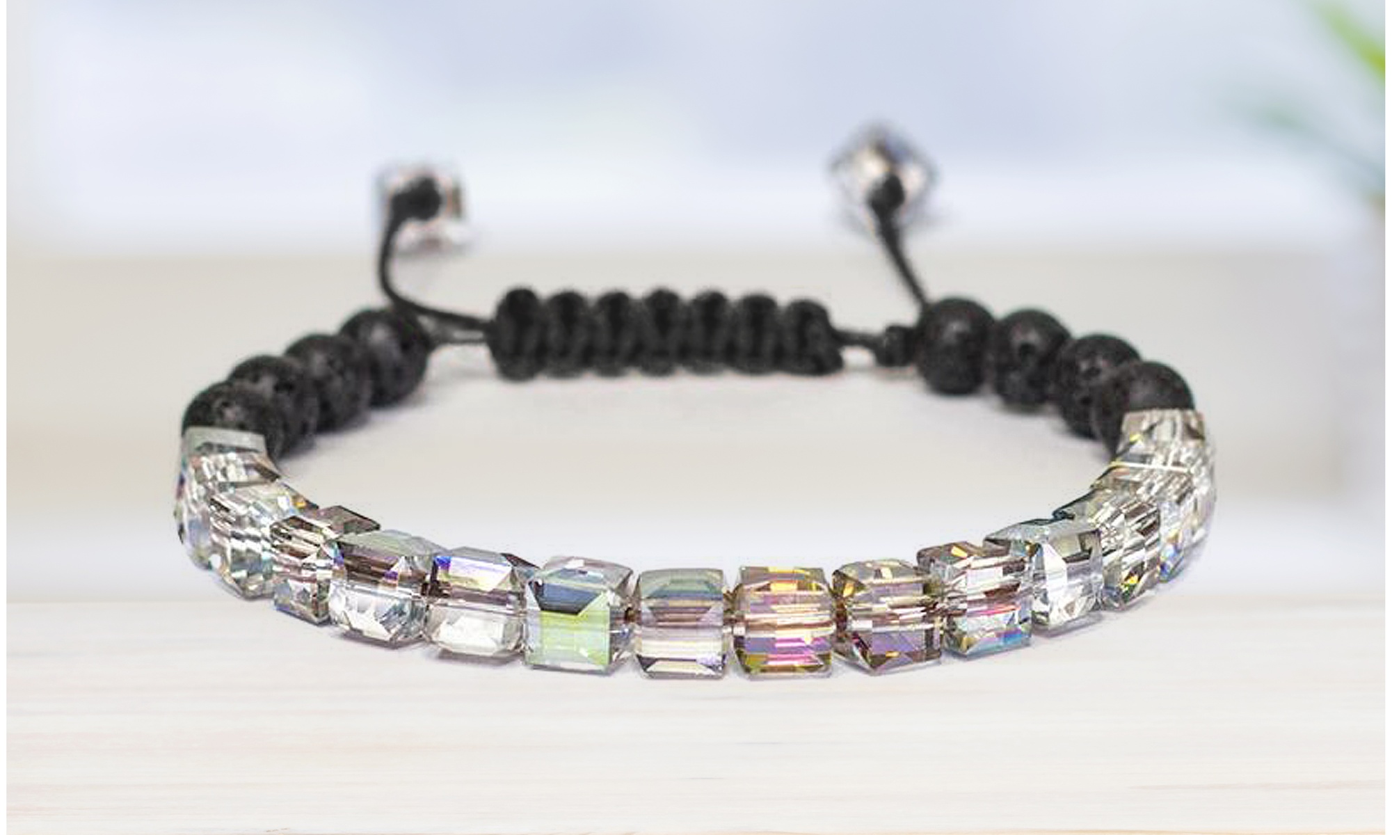 Lava Stone Glass Diffuser Bracelet with Optional Essential Oils