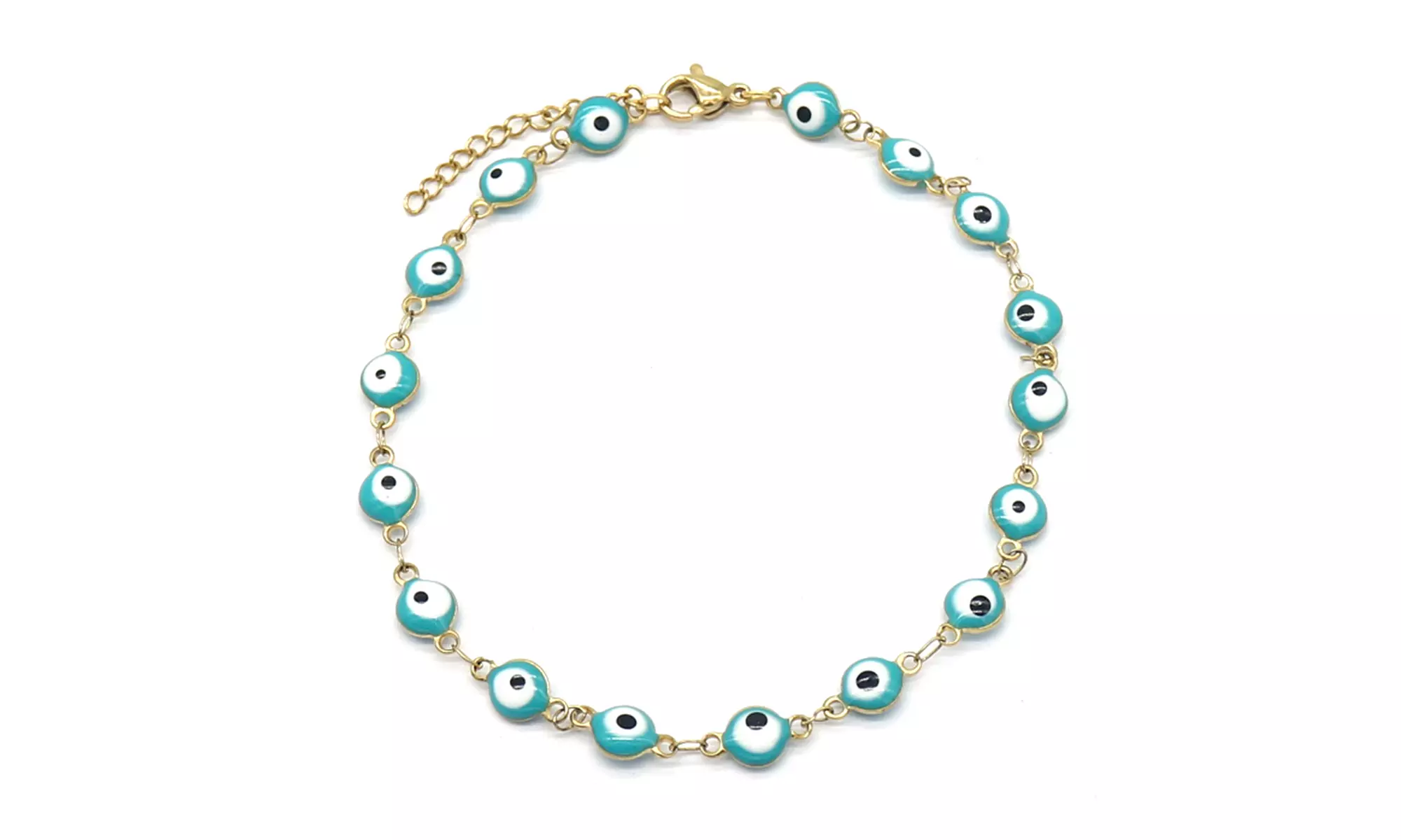 18K Gold Evil Eye Anklet - Primary Image