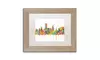Marlene Watson 'Providence RI Skyline Mclr-1' Matted Birch Framed Art