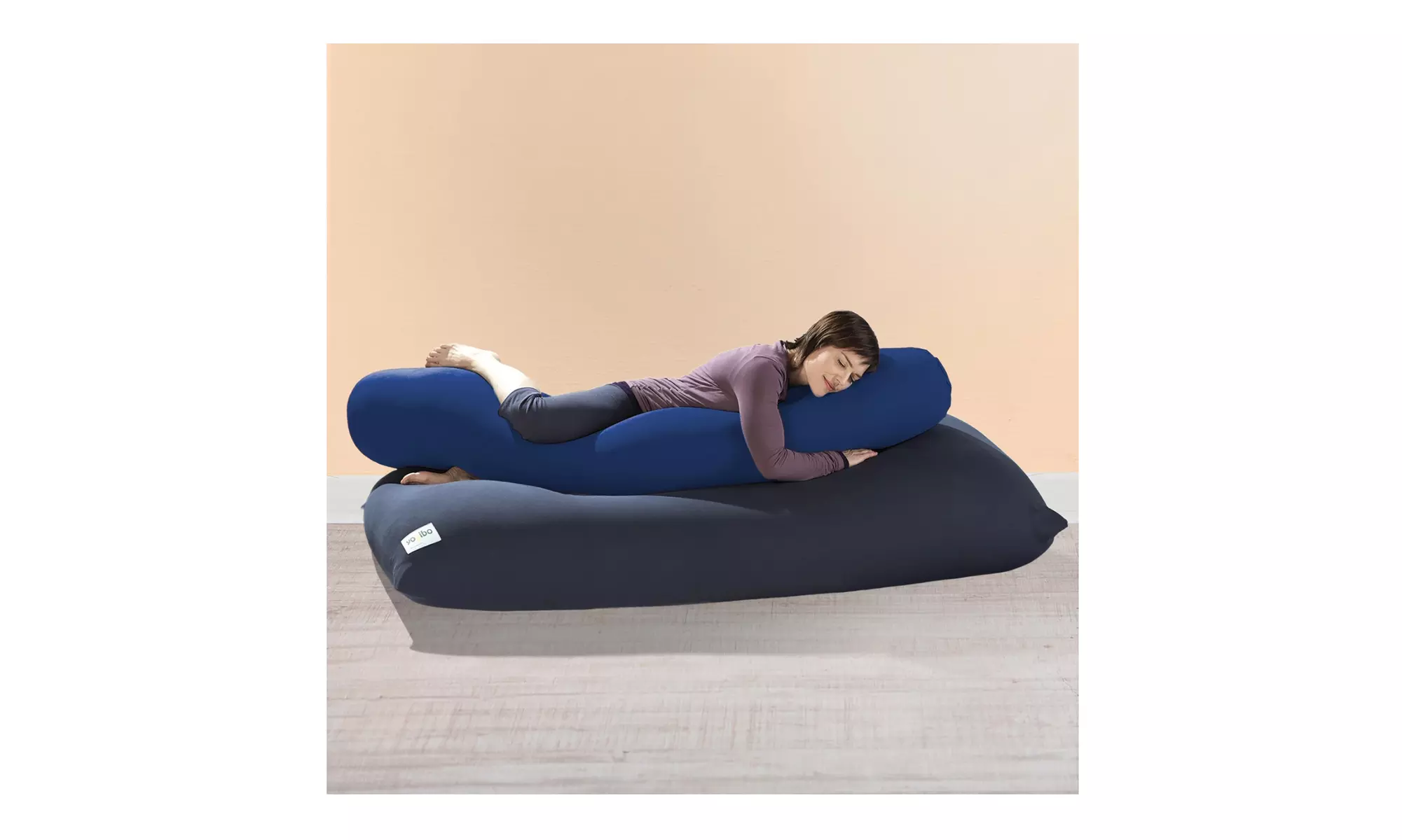 Yogibo Roll Body Pillow for Side Sleeping, Pregnancy and Sitting (Blue) - Primary Image