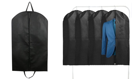 Black Garment Bag Covers Hanging Suit Full Zipper Suit Coat Black 2 Pack