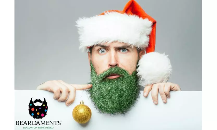 Beardaments Glitterbeard- Beard Glitter kit with Application Oil - 4 Colors - Second Medium