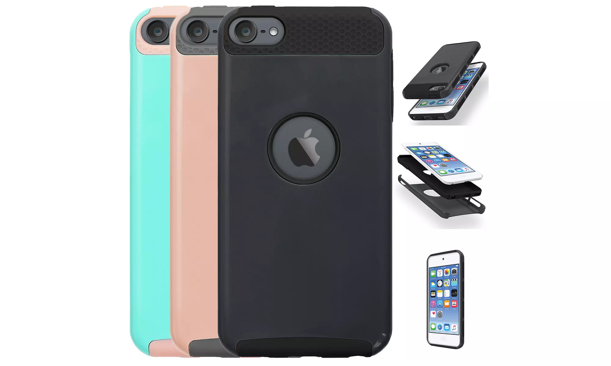 Hybrid Armo Rubber Hard Cover Case For iPod Touch 5/Touch 6/Touch 7 - Primary Image