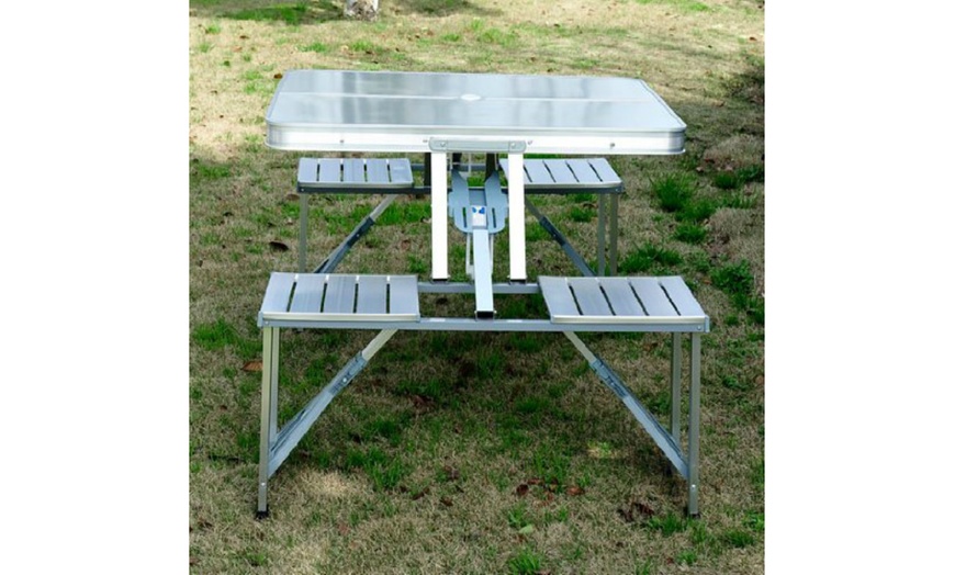 magshion furniture portable folding camping picnic table with 4 seats