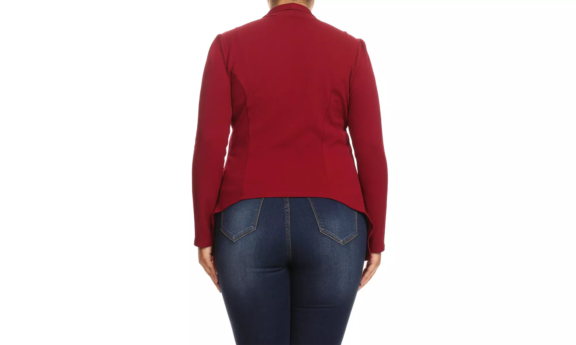 Women's Solid Plus Size Long Sleeves Blazer Jacket