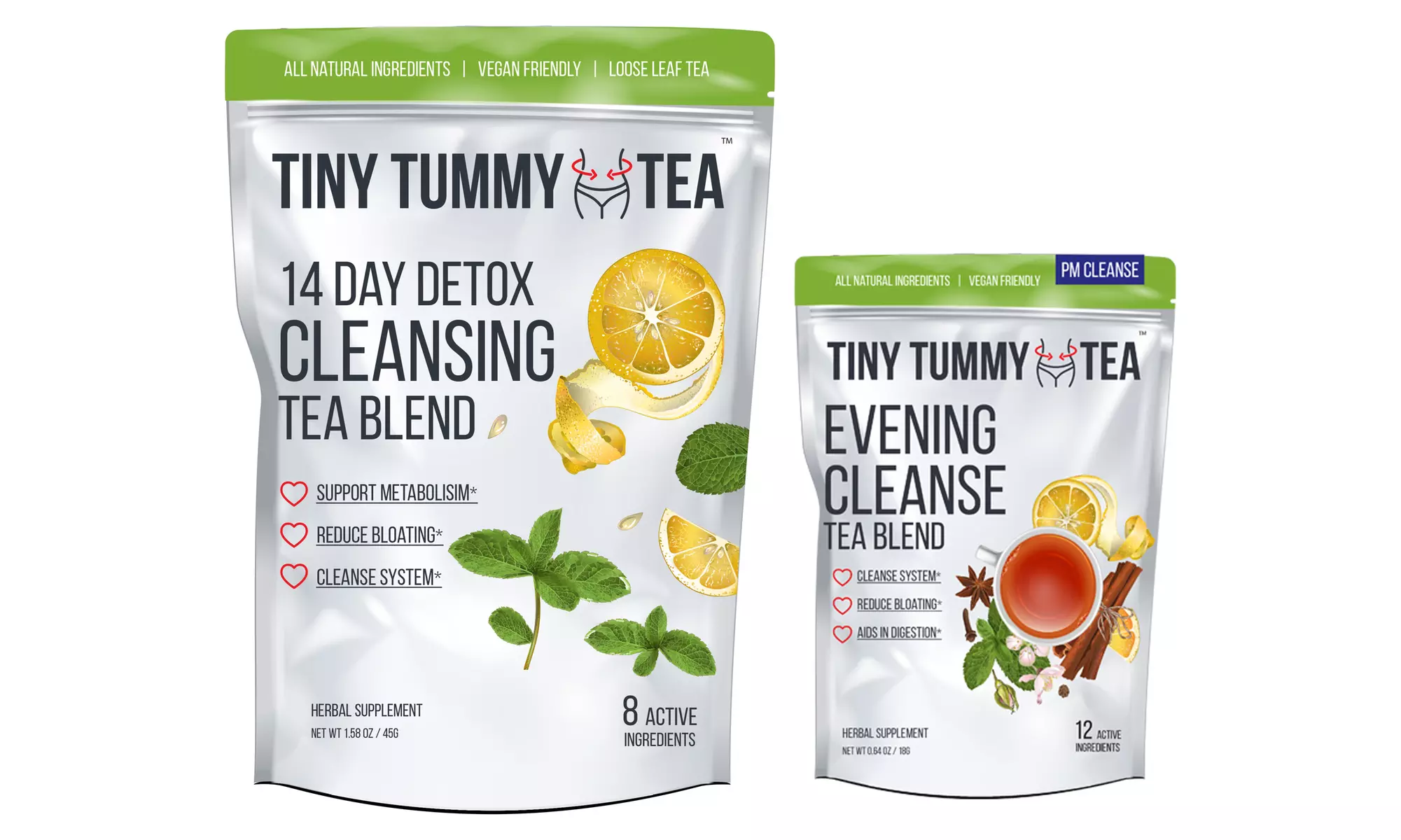 Tiny Tummy Tea Morning and Evening Cleansing Tea Blend (Combo) - Primary Image
