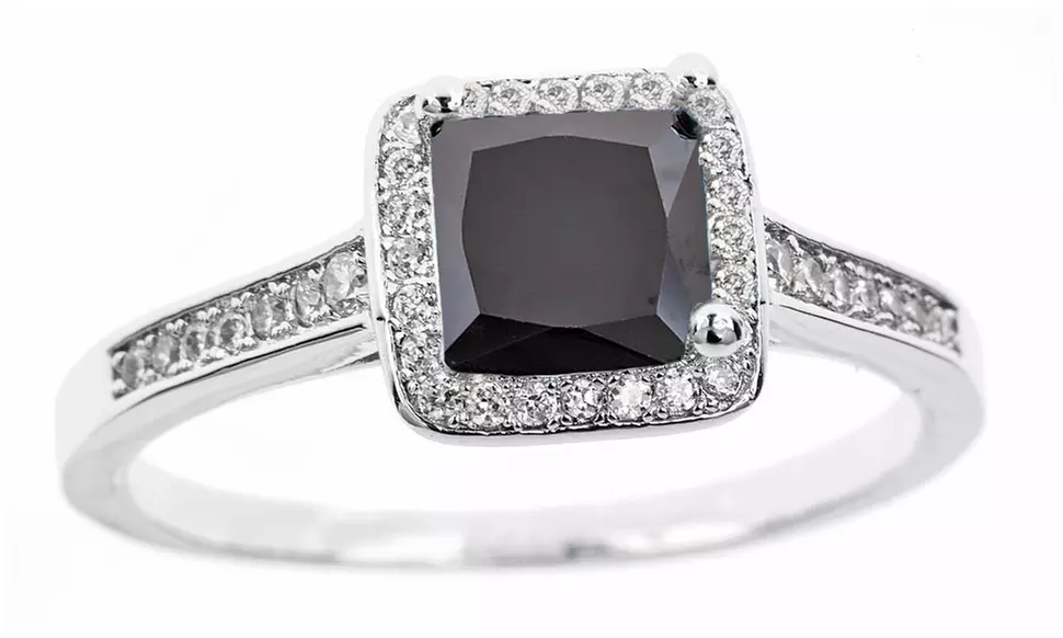 Princess Cut Birthstone Halo Rings By Mina Bloom Size 6-9