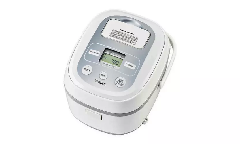 Tiger JBX-B Series Micom 10 Cup Rice Cooker with Tacook Cooking Plate (White) - Primary Image