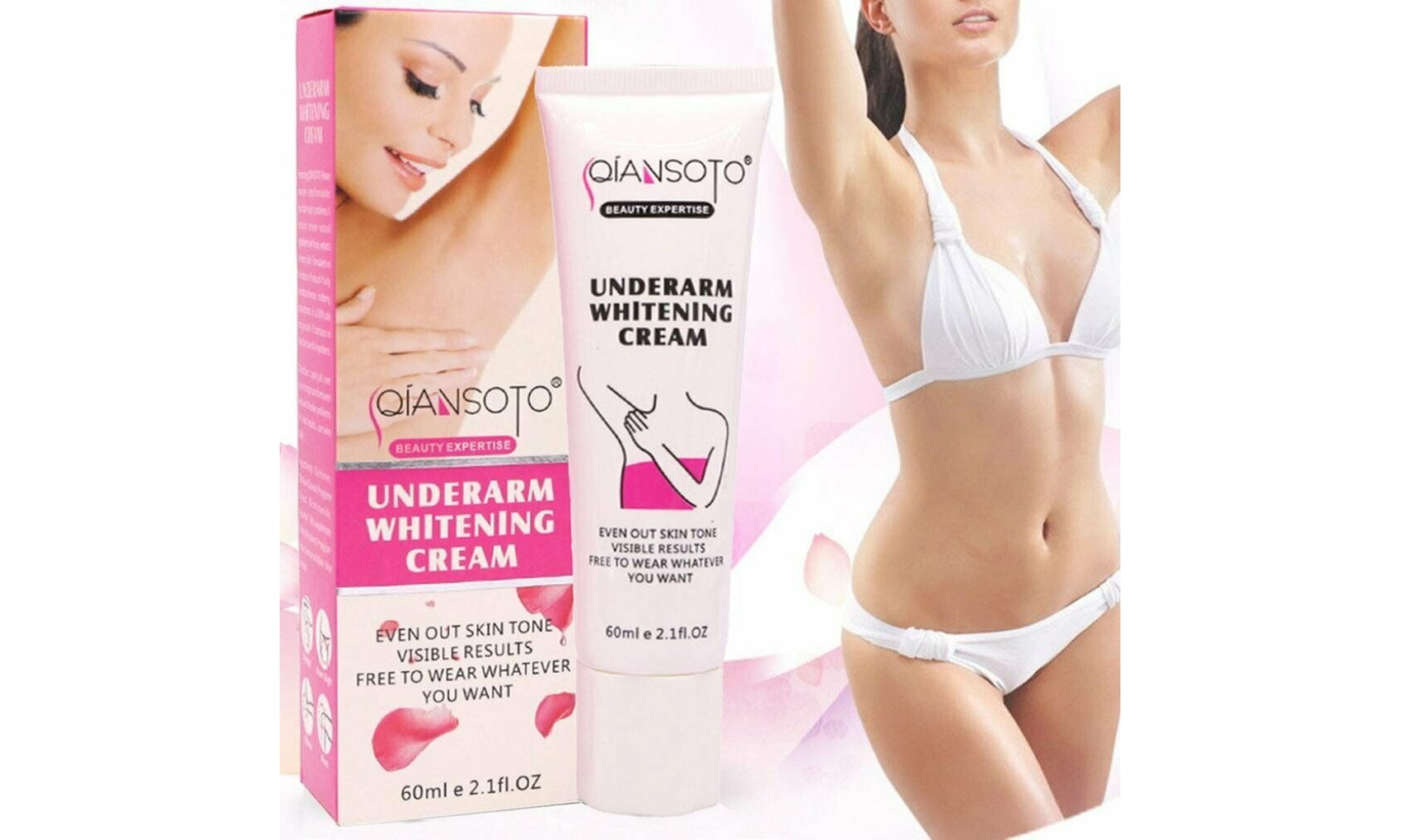 Body Skin Whitening Cream Sensitive Area Armpit Leg Knee Private Part