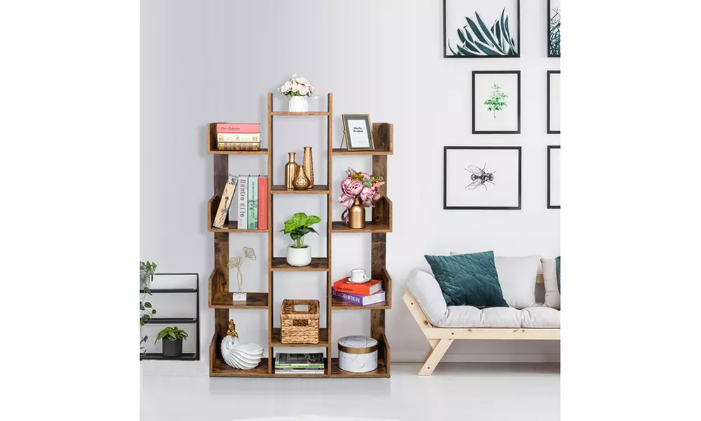 12-Shelf  Modern Tree Bookshelf Book Rack Display Shelf Storage Organizer - Image 5