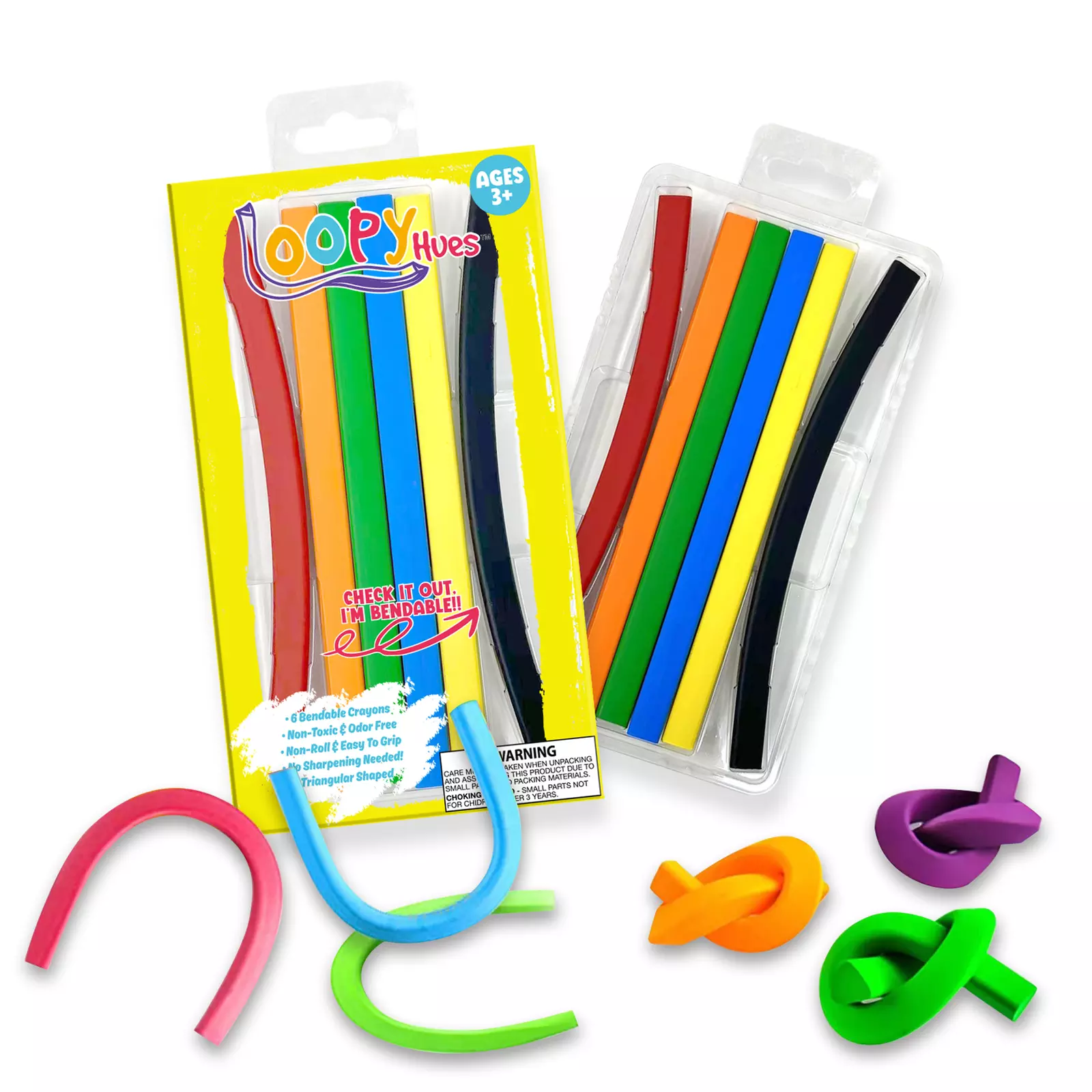 Loopy Hues Bendable Crayons For Kids, Arts & Crafts, 3D Letter & Number Crayons