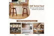 Costway 24.5" Counter Height Bar Chairs Swivel Bar Stools with Hollow Backrest - Second Medium