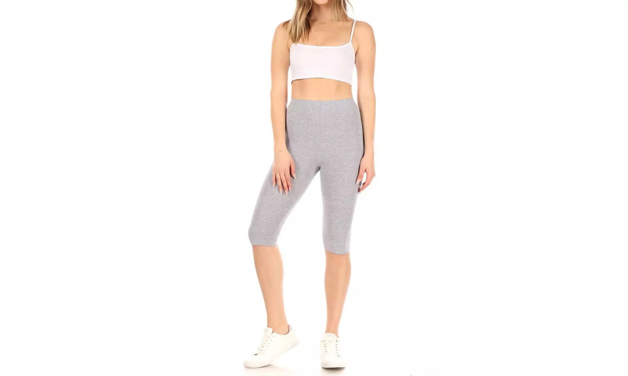 Women's Casual Solid Slim Running Yoga Capri Leggings (Pack of 3)