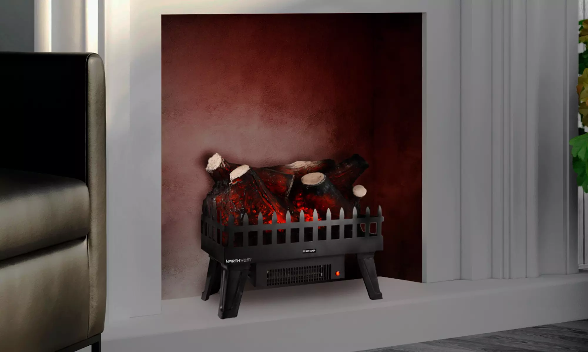 Northwest LED Electric Log Fireplace Insert Heater - Primary Image