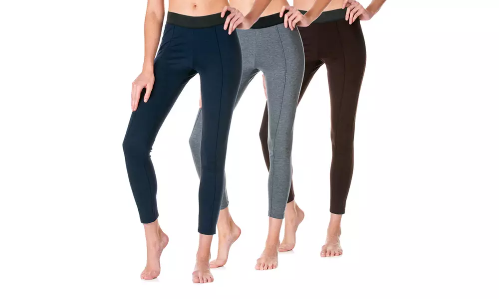 Tresics Stretch Knit Leggings 3 Pack, Brown, Heather Grey, Navy - Primary Image