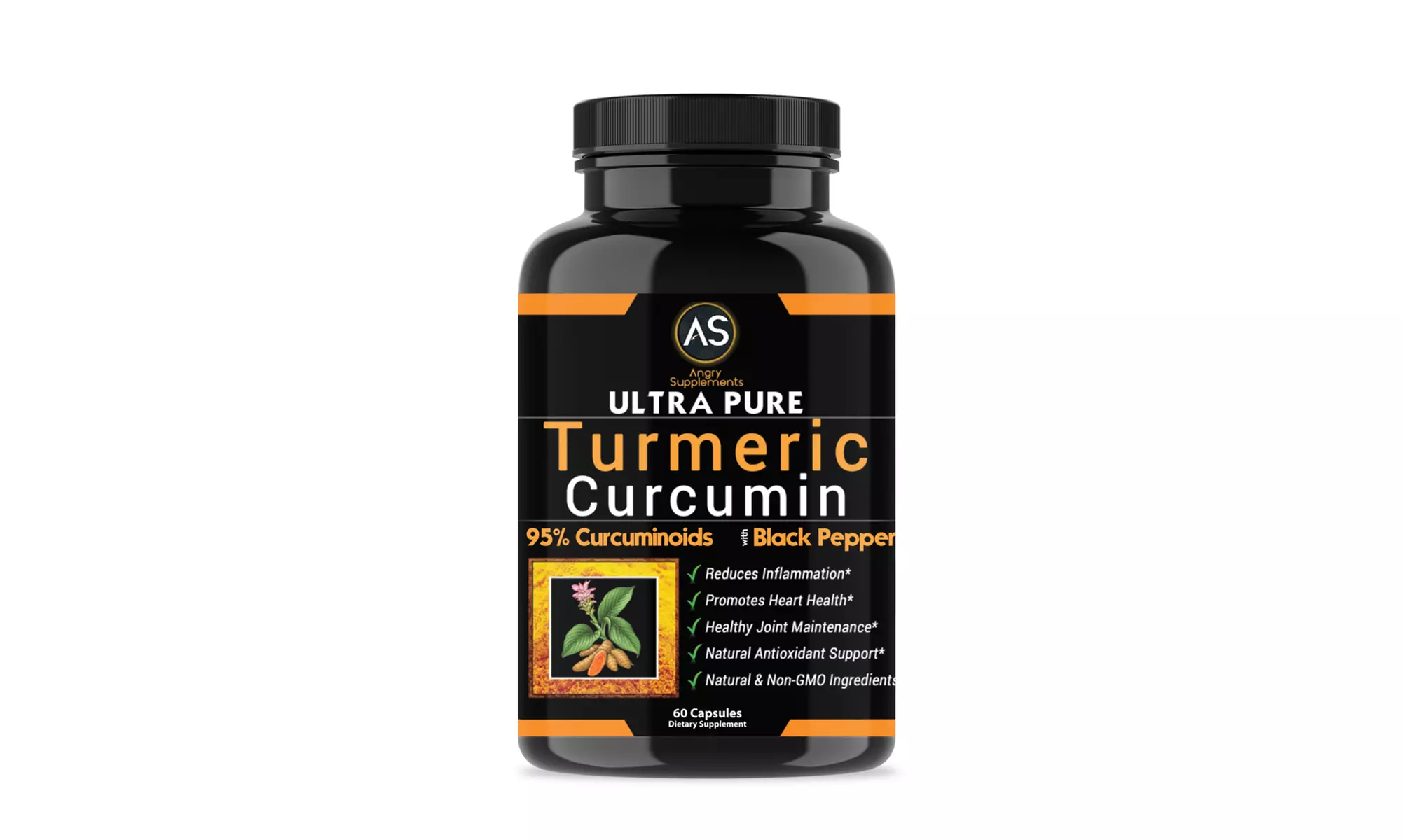 Ultra Pure Turmeric Curcumin with Black Pepper Capsules 60ct/Bottle - Primary Image