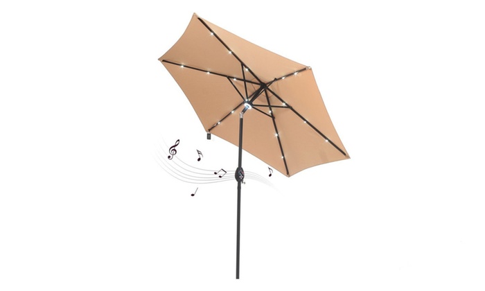 Apex Living 9 Feet Solar Powered Led Light Patio Umbrella Groupon Apex Living 9 Feet Solar Powered Led Light Patio Umbrella