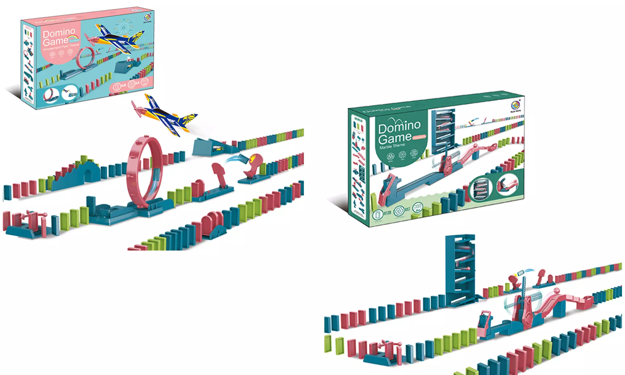Zummy Domino Aircraft and Amusement Park Themed Set - 120 Pieces - Primary Image