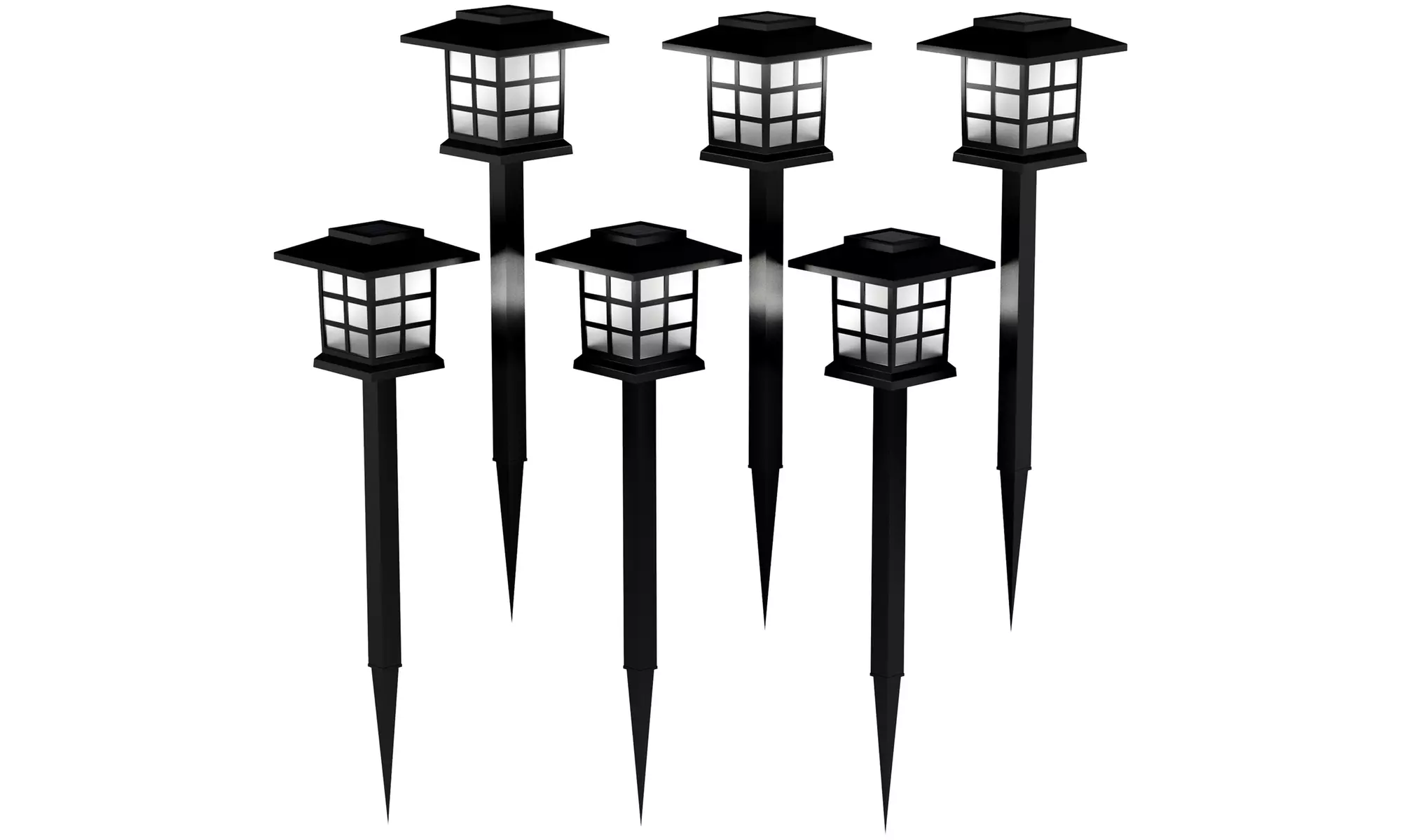 15" Solar Pathway Coach Lights (Set of 6) by Pure Garden
