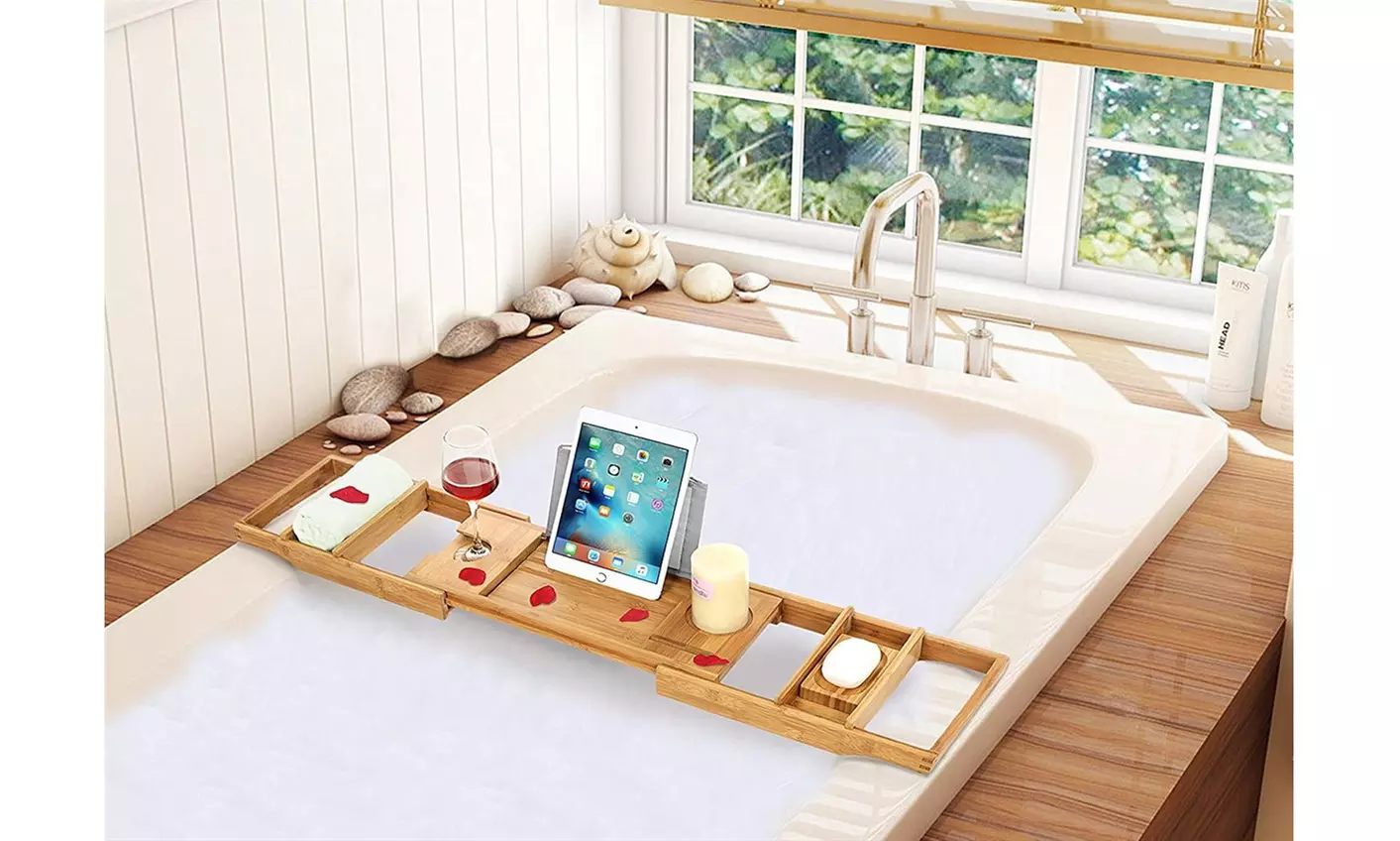 Bamboo Bathtub Caddy Tray - Primary Image