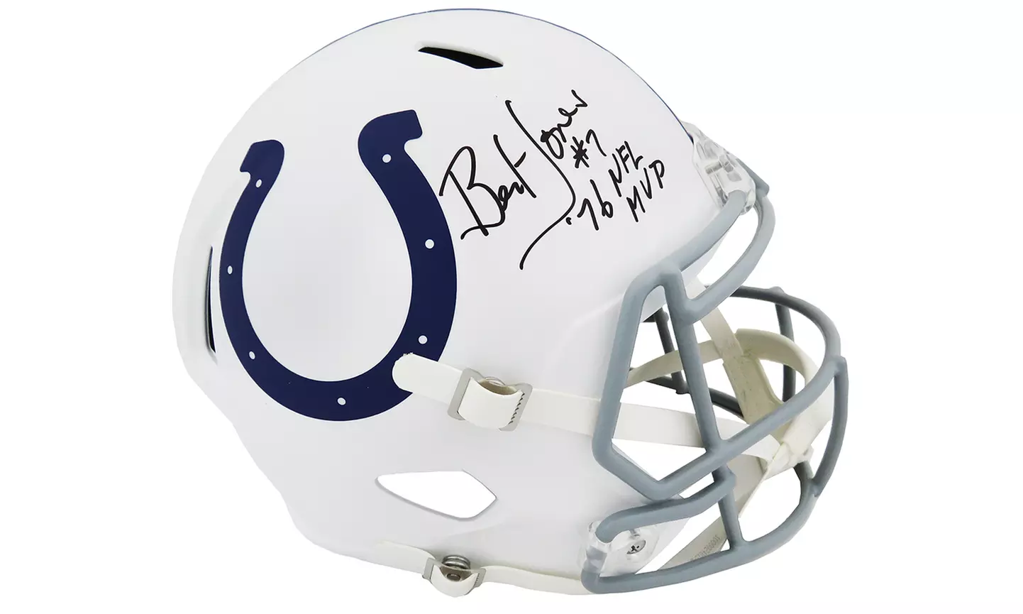 Bert Jones Signed Colts Riddell Full Size Speed Replica Helmet w/76 NFL MVP - Primary Image