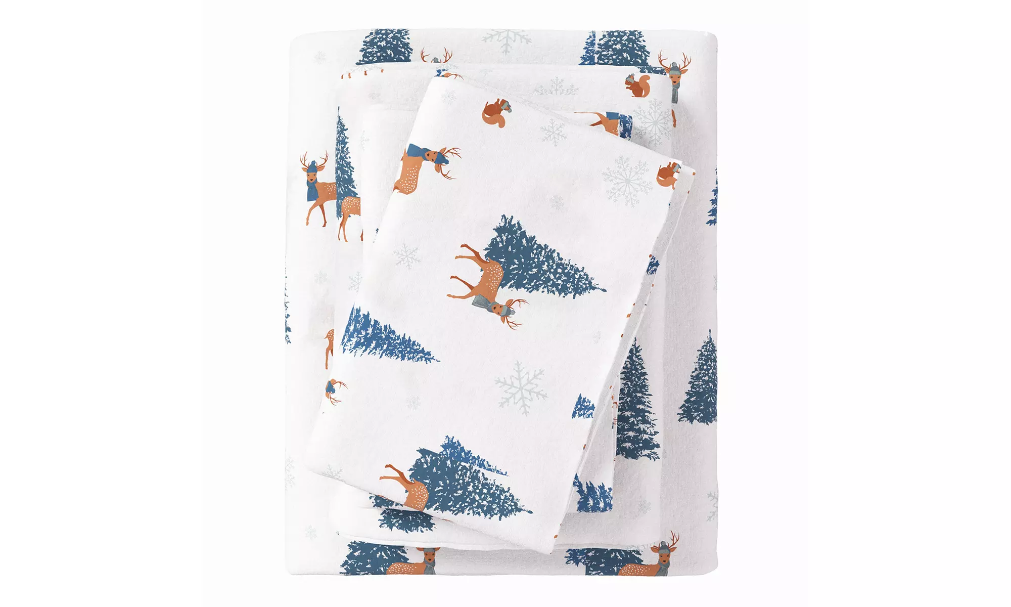 Turkish Cotton Winter-Theme Flannel Sheets Set